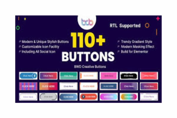 BWD creative buttons Elementor addon