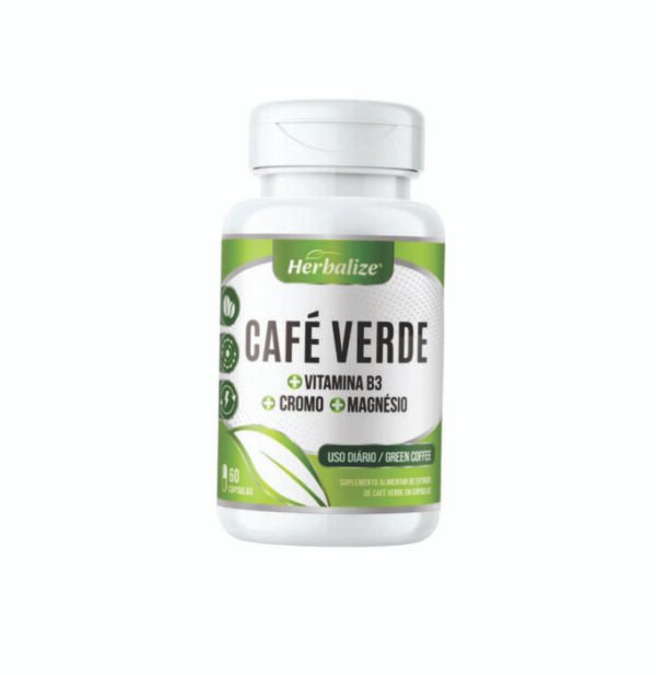 Café Verde + Cromo + Magnésio 60 cápsulas 500mg Herbalize
