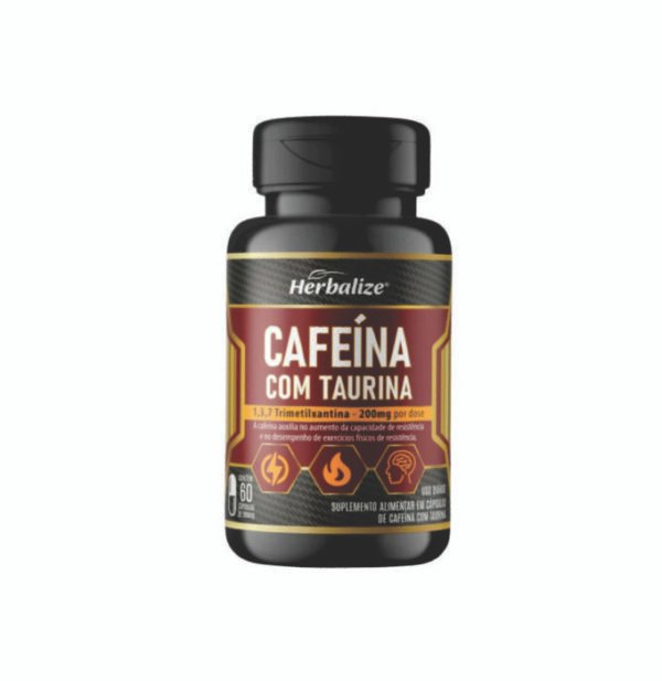 Cafeína com Taurina 60 cápsulas 500mg Herbalize