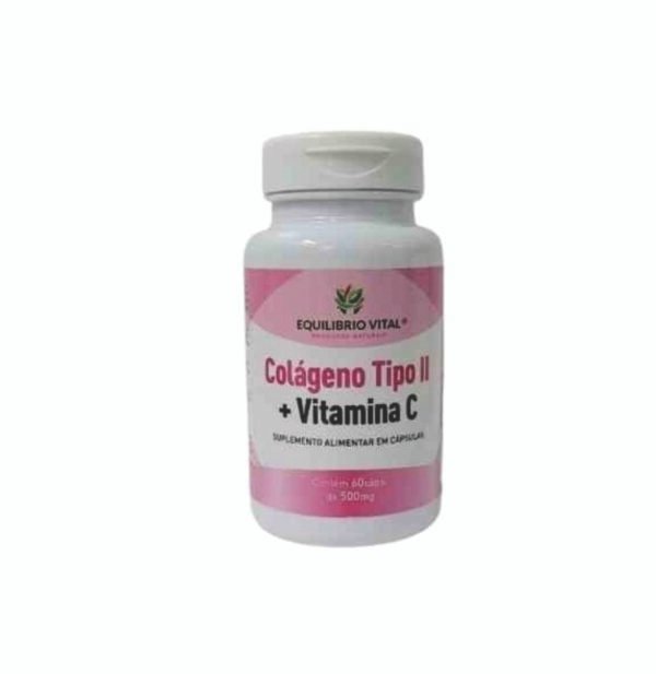 Colageno Tipo 2 Com Vitamina C 60 Cápsulas 500mg Equilibrio